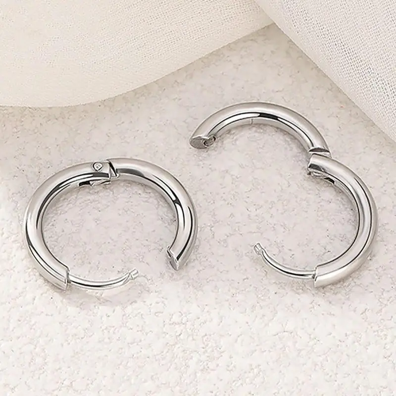 Minimalist Stainless Steel Hoop Earrings, Circle Shape Earrings, Fashionable Earrings for Women & Men, Trendy All-match & Exquisite Jewelry for Birthday Gift, High Quality Earrings, Fashionable Jewelry Accessories, Hoops Shape Earrings