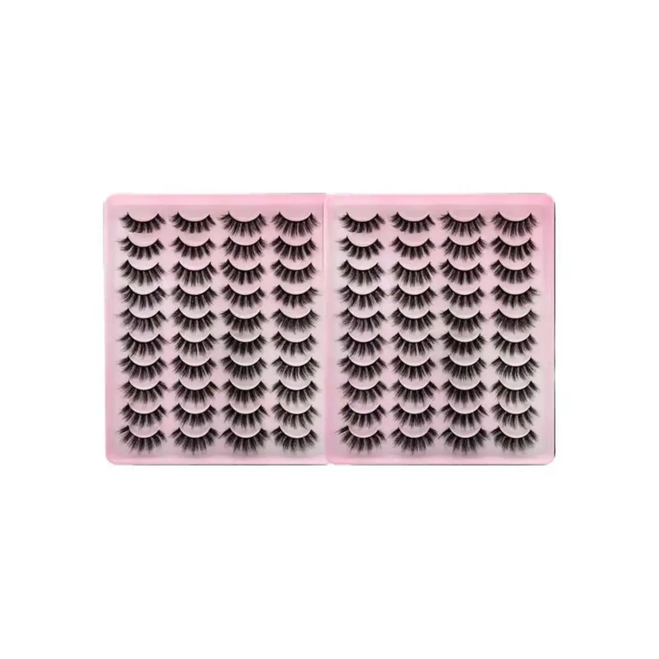 Natural False Eyelashes, 40 Pairs Faux Cluster Lashes, Volumized False Eyelashes for Women and Girls Eye Makeup Enhancement mink