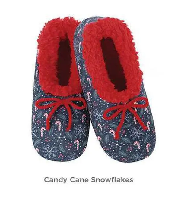 Tis The Season | Candy Cane Snowflakes | Women's Snoozies!® Slippers | Christmas 2023