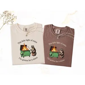 Funny Parody Shirt: Dumpster Fire Raccoon TShirt, Mental Health Tee