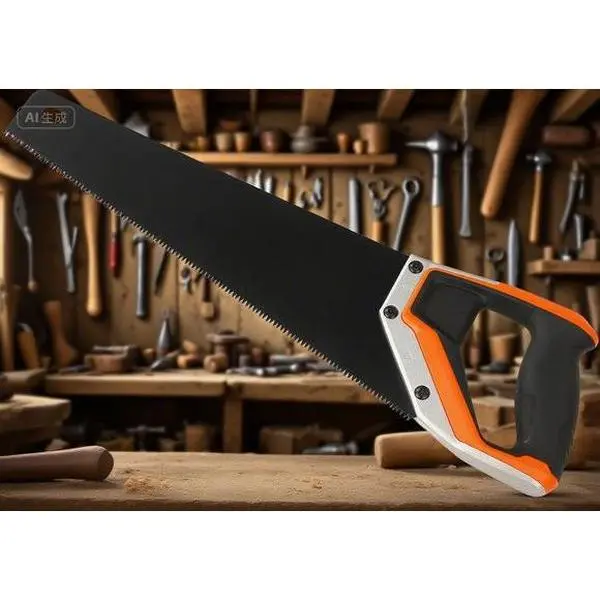 15-Inch Coarse Teeth Wood-Cutting Handsaw for Gardeners, 8TPI Black Coated HCS Blade, Ergonomic Non-Slip Aluminum Handle, Lightweight PVC Construction, Soft Grip Trimming & Pruning Tool