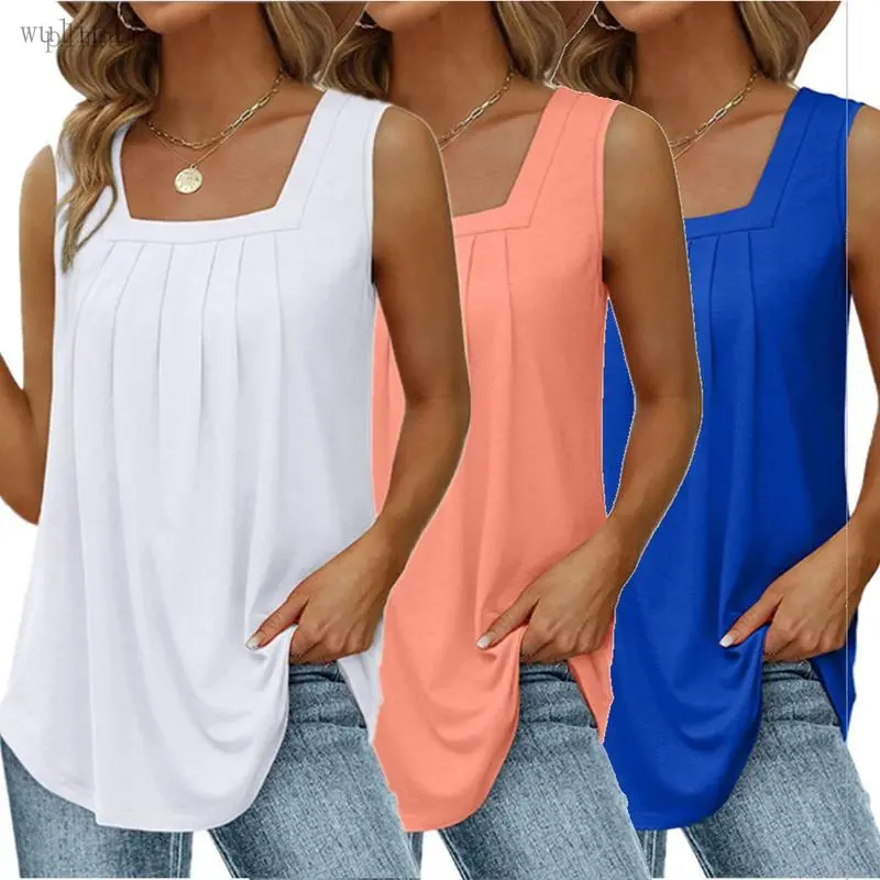 Women's 3-Pack Loose Stretchy Breathable Sleeveless Tank Tshirts - Comfortable Fit Minimalist Solid Basic Ladies Tops for 2026 Summer Vacation