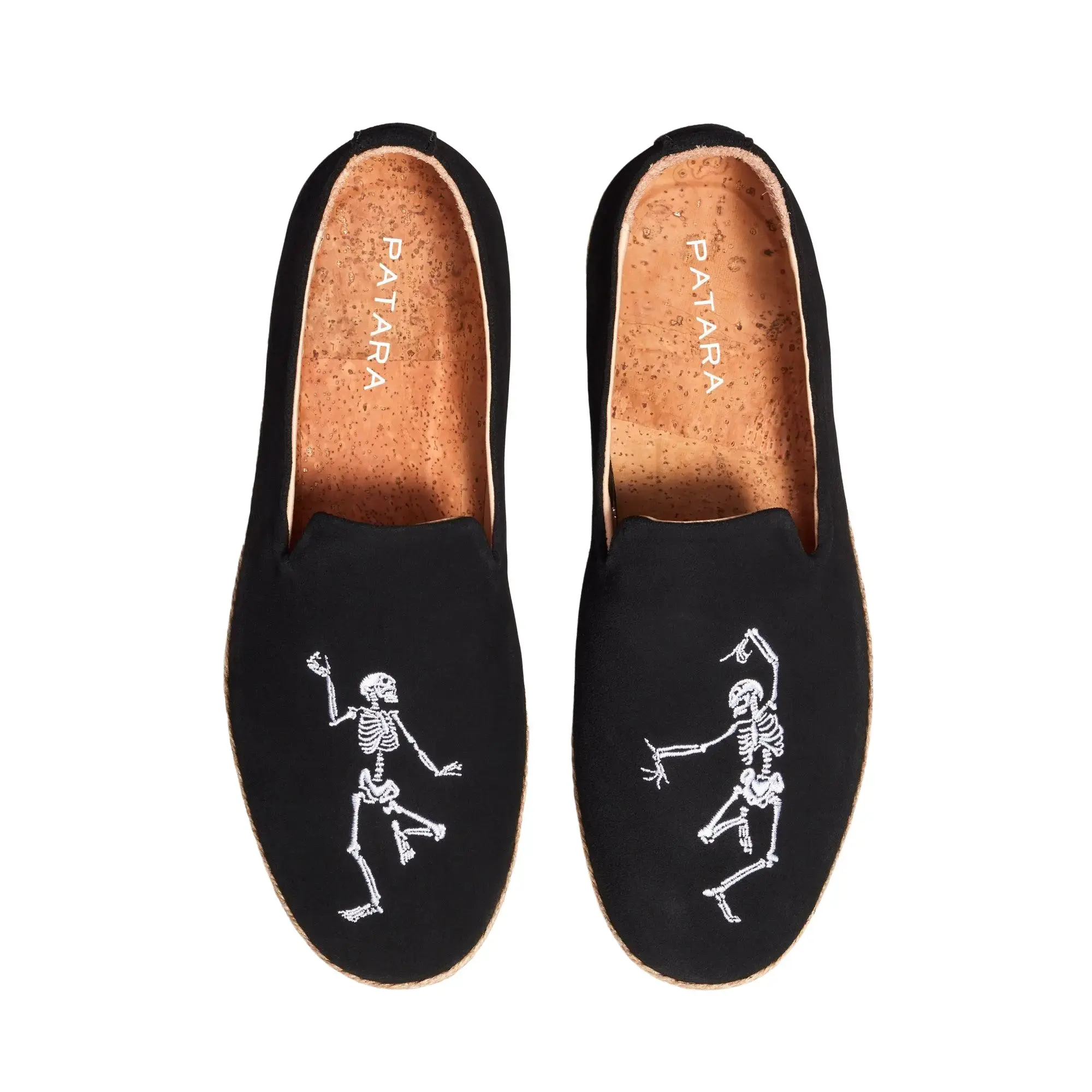 Patara Dancing Skeletons Smoking Slipper - Men's Suede Slip-On Loafers | Unique Comfort & Formal Style