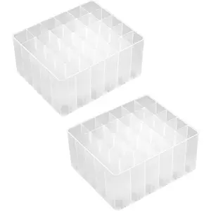2 Pack 30-Slot Art Markers Pen Holder Desk Stand Organizer Storage Tray Marker Empty Storage Pack(Clear)