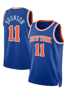 Men's #11 Basketball Jersey , Blue Embroidered Polyester Sleeveless Casual Tank Top Gym Workout Tops S-3xl, Loose-Fitting Sports Wear