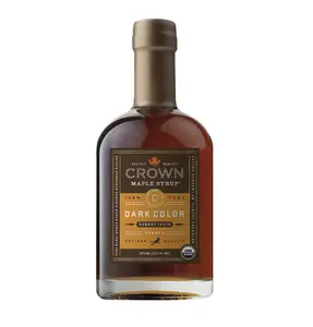 Crown Maple Dark Color, Robust Taste Organic Maple Syrup, 12.7 Fl Oz, 100% Pure, Enhance Cocktails, Marinades and Pancakes