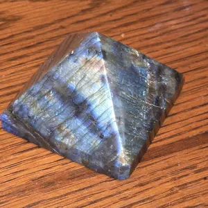 Labradorite Pyramid - Natural Crystal Decor, Reiki Healing Tool for Meditation and Energy Balancing