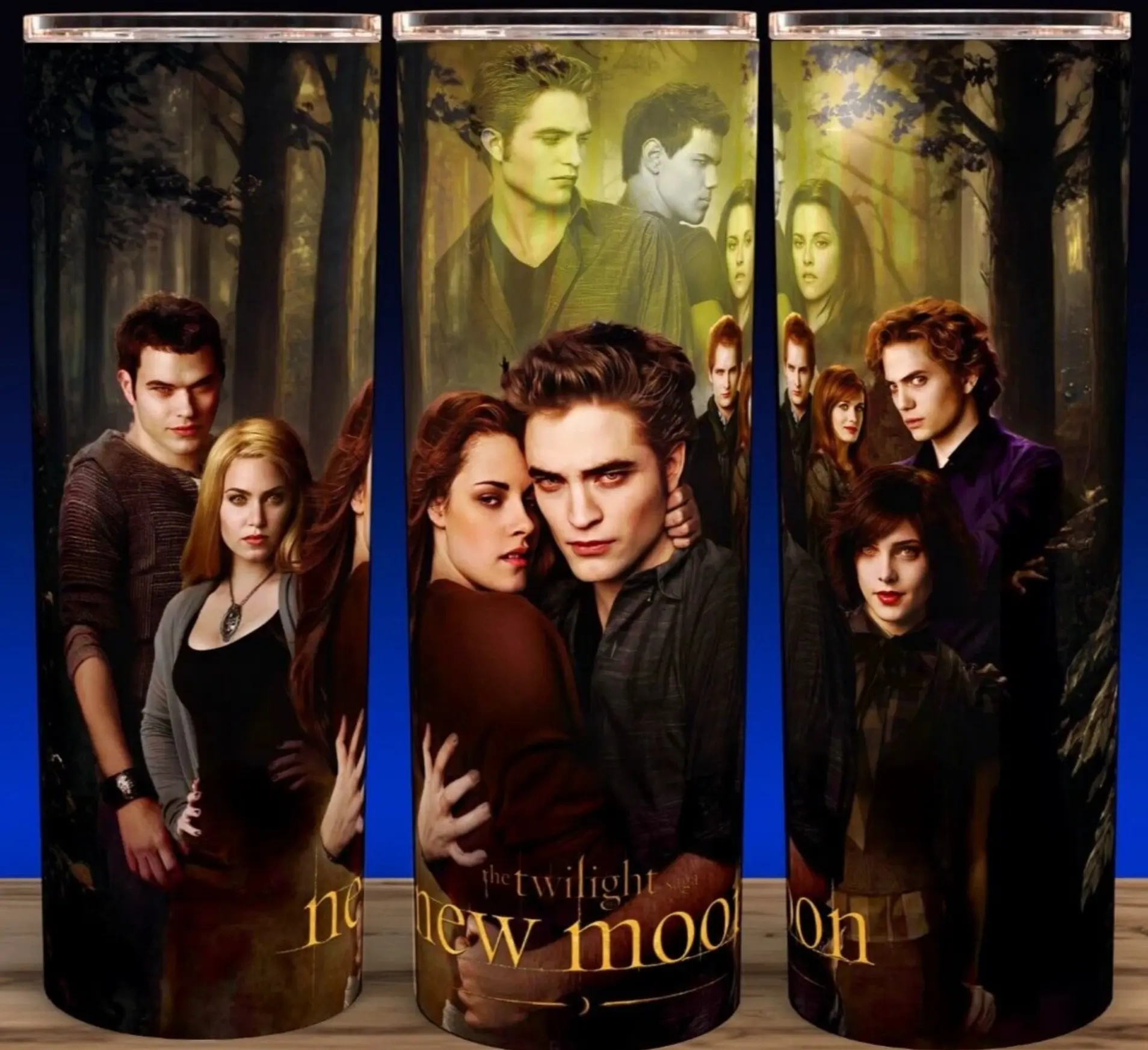 Twilight Saga - Bella - Jacob and Edward Vampire Movie Cup Mug Tumbler 20oz - Stainless Steel, Fantasy, Modern Drinkware - Washable Stylish Reusable