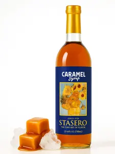 Stasero Caramel Syrup 25.4 fl oz Bottle - Concentrate for Coffee Espresso Teas Italian Sodas Lemonades Shakes Frappes Desserts and More - Beverage