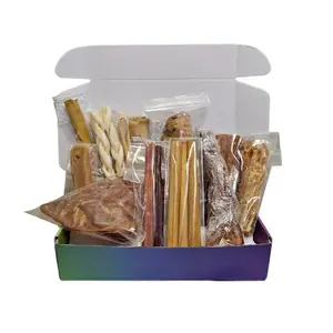 Tough Chewer Puppy Teething Box Variety Hard Dog Chews - Beef Flavor - 17 Pre-Packaged Treats for Medium to Larger Pups - Supports Dental Health & Joint Support