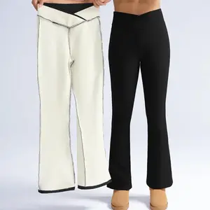 Winter Women’s Wide-Leg Velvet Flared Pants/Leggings – Thick, Warm, Stretchable, Cold-Resistant, Super Warm