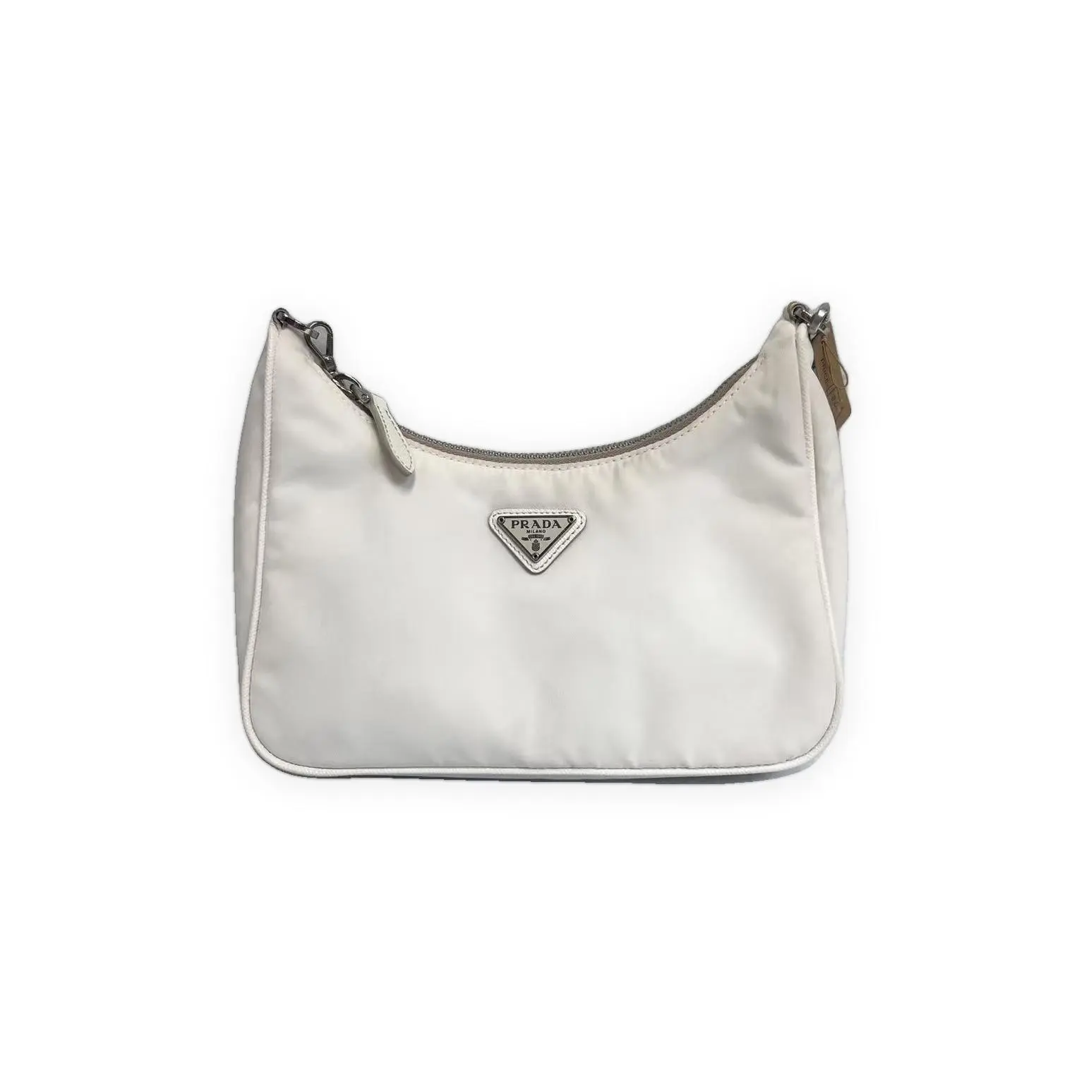 Pre-owned PRADA Nylon Shoulder Bags Cleo White Excellent S014260509032 Fashionable Purse