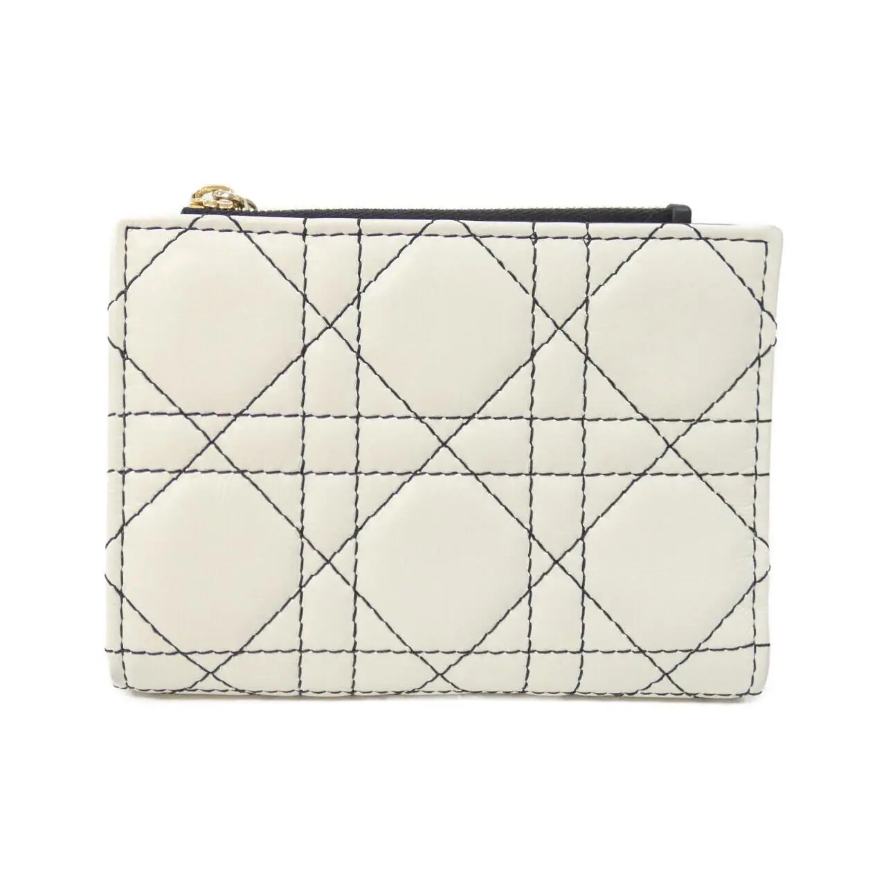 Pre-owned Dior Lambskin Small Leather Goods Christian LADY DAHLIA Wallet Limited