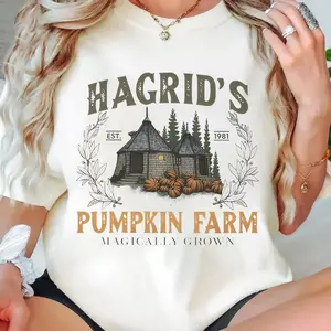 Hagrid's Pumpkin Patch Shirt - Sweatshirt - Hoodie, Vintage Fall Shirt, Retro Halloween T-Shirt, Pumpkin Patch Sweatshirt, Wizard Halloween Shirt, Spooky Season T-Shirt, HP Fan Gift, Full Color, Unisex Shirt, Casual, Classic Fashion, Full Sizes, Tee Print