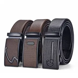 Men's Belt High-End Automatic Buckle Versatile Simple Belt High-Grade Pants Belt Leather Belt Western Belts