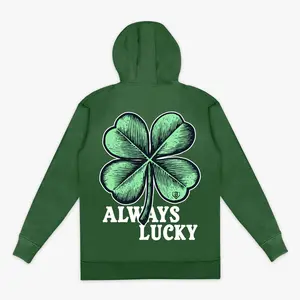 Baseball Lifestyle 101 Always Lucky Hoodie – St. Patrick’s Diamond Energy, Youth & Adult Sizes (Dark Green)