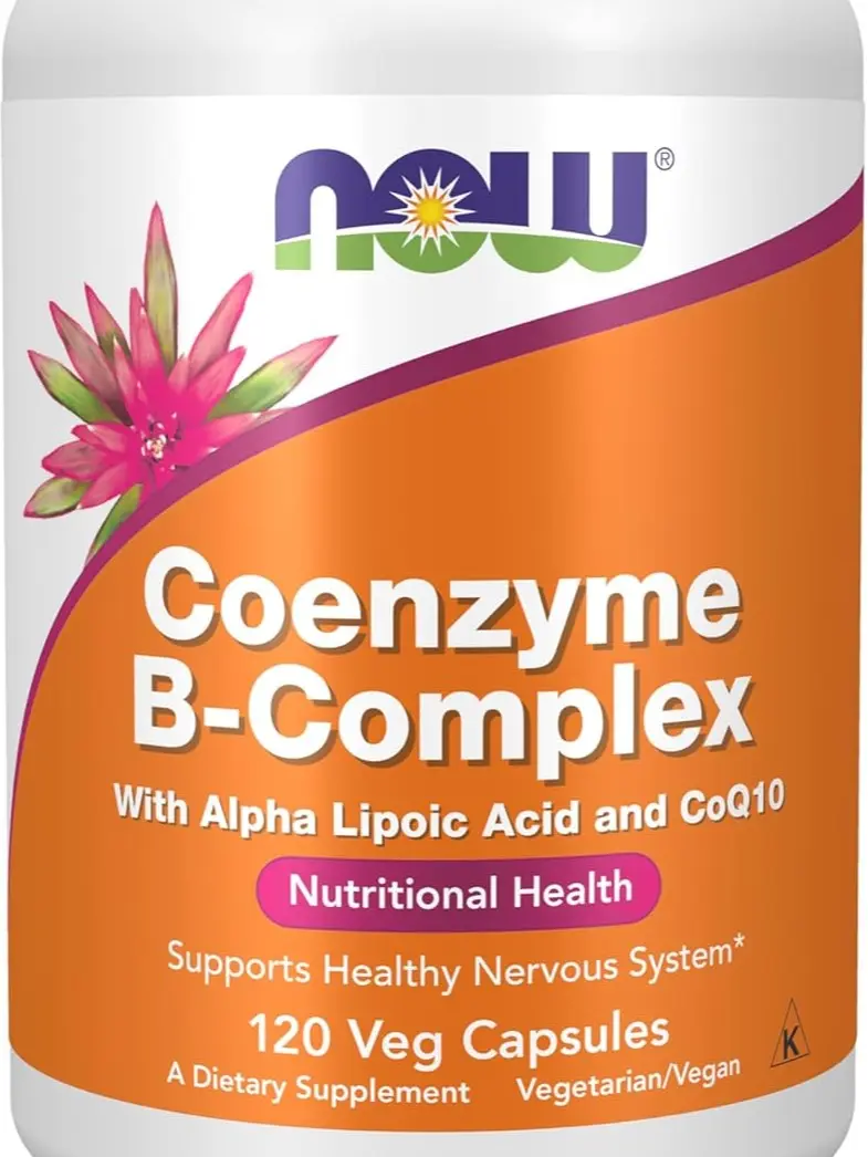 NOW Supplements Co-Enzyme B-Complex with Alpha Lipoic Acid & CoQ10, Energy Metabolism Support, 120 Veg Capsules