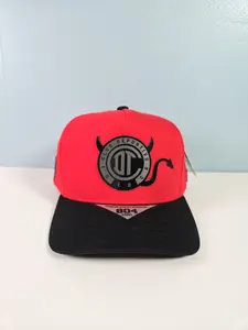 Toluca Hats, Red/Black Snapback with logo Toluca, Gorra del Toluca