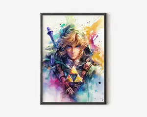 Link, The Legend of Zelda Art Print Printable Wall Art Bedroom Decor Video Game Art