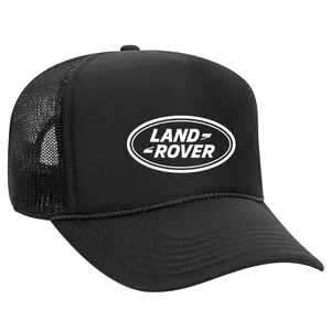 Black Threadz Land Rover Casual Hats, Adjustable Snapback Cap, Snapback Hat Cap, Black Trucker Style for Sale
