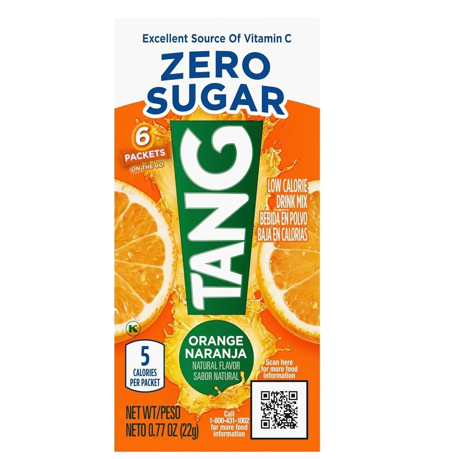 TANG ON THE GO SINGLES DRINK POWDER MIX ORANGE 6 CT