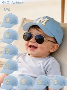 1PC Adjustable Baseball Cap Sun Hat for Kids, Unisex Letters Design, Durable Comfort Fit, Suitable for 0-3 Years Old, Outdoor Playwear, Adjustable Caps