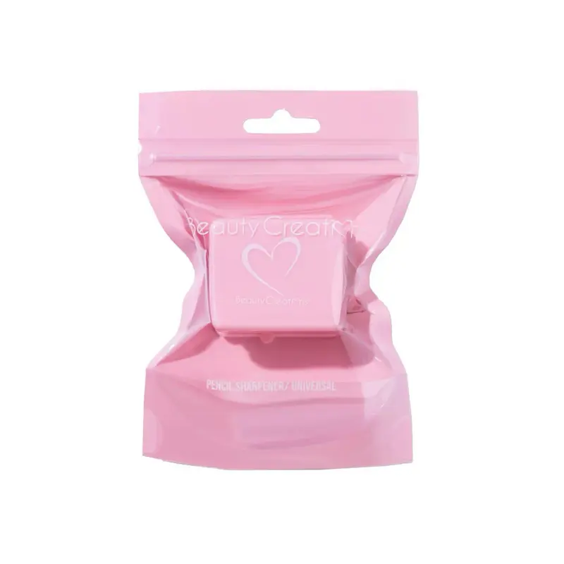 BeautyCreations Pink Pencil Sharpener - Universal Design in Pink Packaging with Heart Logo