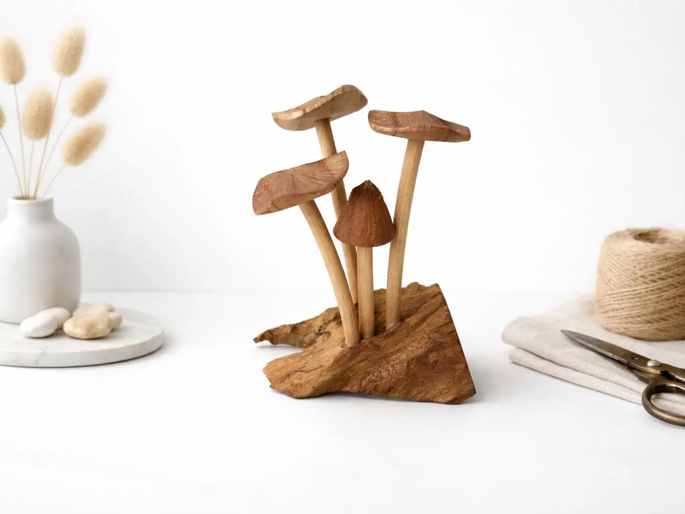 The Fungi Mushroom. Hand Carved Wooden Mushroom Sculpture: Home Decor Art. Housewarming. Gifts