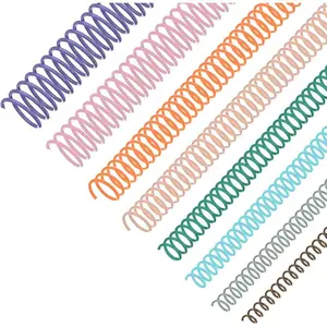 Plastic Spiral Binding Coils for Binder-Multi Size, 4:1 Pitch, 1/4, 5/16, 3/8, 1/2, 9/16, 5/8, 3/4, 7/8 Inch (Pastel Color)