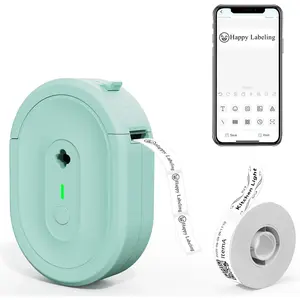L-PNC008  Label Maker Machine with Tape, Portable Bluetooth Label Makers, Inkless Mini Printer Impresora de Etiquetas Multiple Templates for Home School Office Kitchen, Green