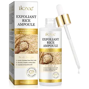 100ML Ikzee Rice Exfoliating Serum, Face Glow Serum, Rice Peel Glow Boosting Ampoule, Niacinamide Essence, Clean Pores, Improve Skin Texture, Reduce Acne, Smooth & Hydrated Skin