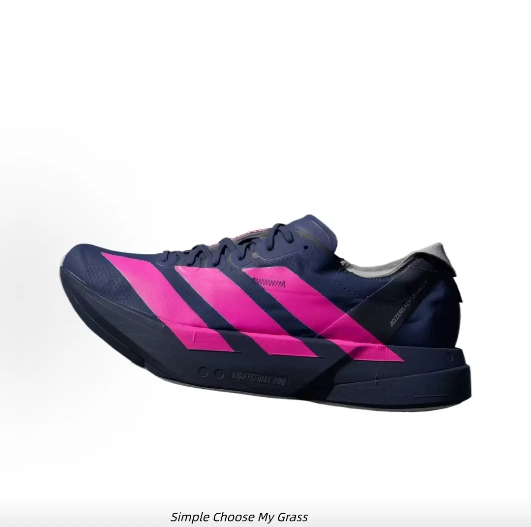 Navy Hot Pink Speed Competition Road Running Trainers Carbon Plate Propulsion Design Oversized Cushion Shock Absorbing Ultra Light Breathable Knit Upper for All Genders Marathon Racing Daily Training Workout Footwear