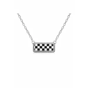 Checkmate Cowgirl Pendant Necklace, Fashionable Jewelry, Women's Costume Fashion Accessory
