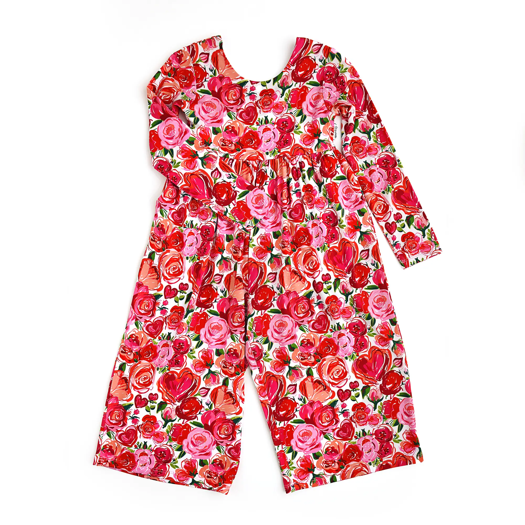 Rose Romper Bamboo Kids Outfit Valentine's Day One Piece
