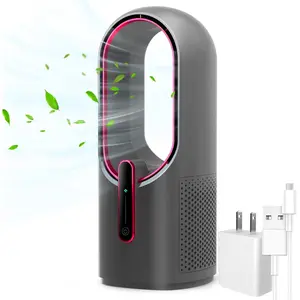 Desk Fan Bladeless, 11.8 Inch Office Fan Small, Quiet, 3 Speed Adjustment, Touch Control, Easy to Clean, Desk Fans Small Quiet, Ideal for Office, Living Room, Bedroom