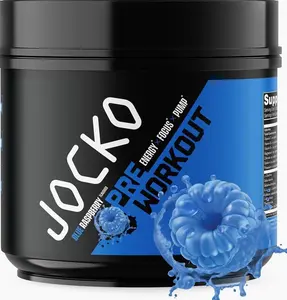Jocko Fuel Ultimate Pre Workout Powder - Pre-Workout Energy Powder Drink for Men & Women - High Stim Sugar-Free Nootropic Blend to Support Muscle Pump, Energy, & Recovery 200mg Caffeine Blue Raspberryundefined