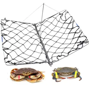 AirFly Foldable Castable Crab Trap - Crab Hawk & Crab Jaw Star Trap with Bait Clip - Portable Fishing Rod Crab Pot for Blue Crabs & Dungeness - Designed in USA (Blue Trap Only, 1 Trap)