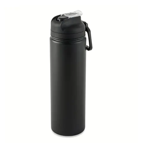 24 oz Stainless Steel Sip Water Bottle Black Travel Tumbler Thermal Cup Stylish Portable Drinkware Flasks Mug