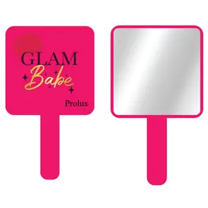 Magenta pink handheld mirror