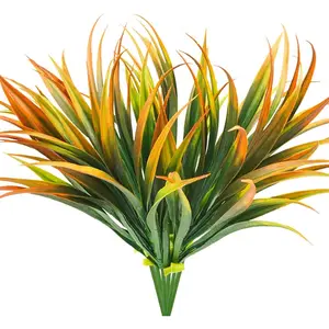 6 Pieces of UV Protection Artificial Grass Plants - Outdoor Decorative Tropical Green Plants, Suitable for Courtyards and Porches, No Need for Batteries, All Season Home Decoration