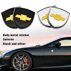 Chevrolet Metal Shield Car Emblem Sticker, Fits Traverse Malibu Equinox Blazer Tahoe Suburban Silverado Camaro Corvette Trailblazer, Sticker for Cars
