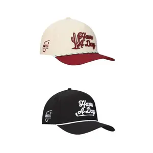Breezy Golf "Have A Day" Rope Hat | Cream/Maroon & Black/White WM Phoenix Open Edition | Premium Desert & Night Golf Bundle