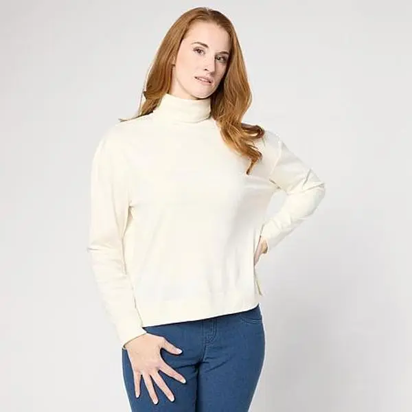 Hue Cotton Jersey Long-Sleeve Turtleneck Top