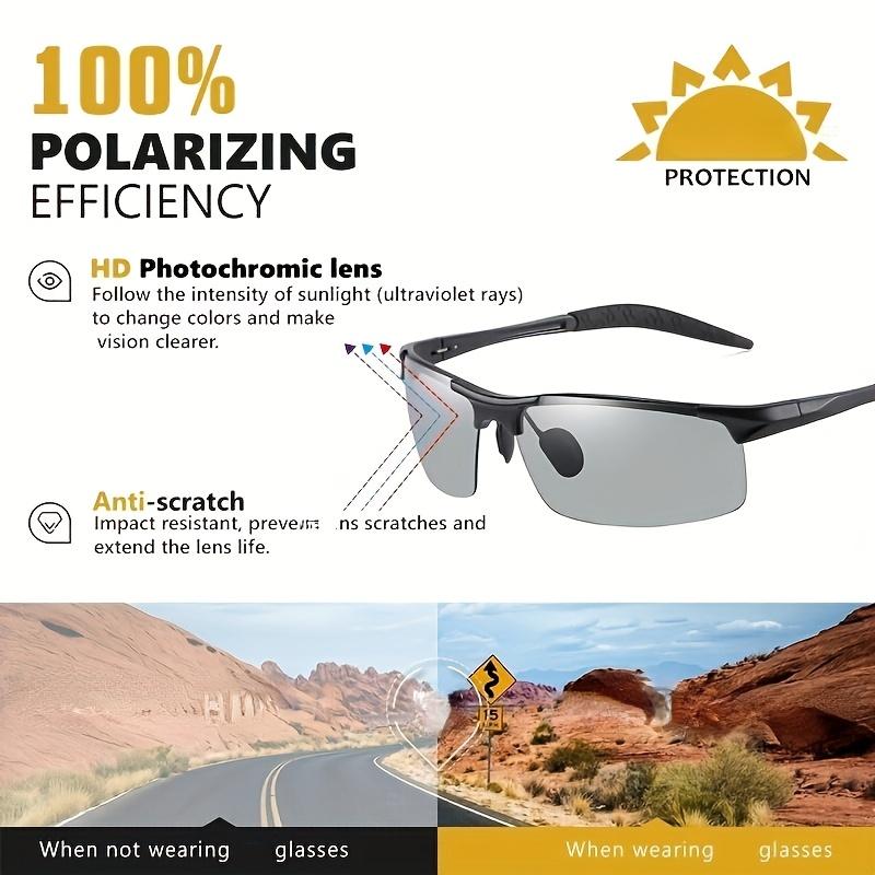 Unisex Photochromic Sunglasses for Driving - Lightweight Safety Glasses with UV Protection Perfect for  Outdoor Sports  Driving Running & Everyday Wear
