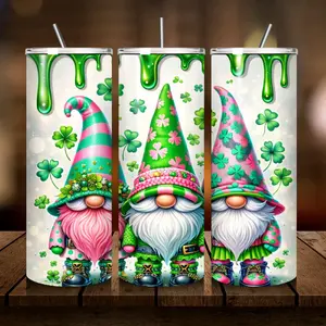 New 20 oz stainless steel Theme tumblers W/ Straw