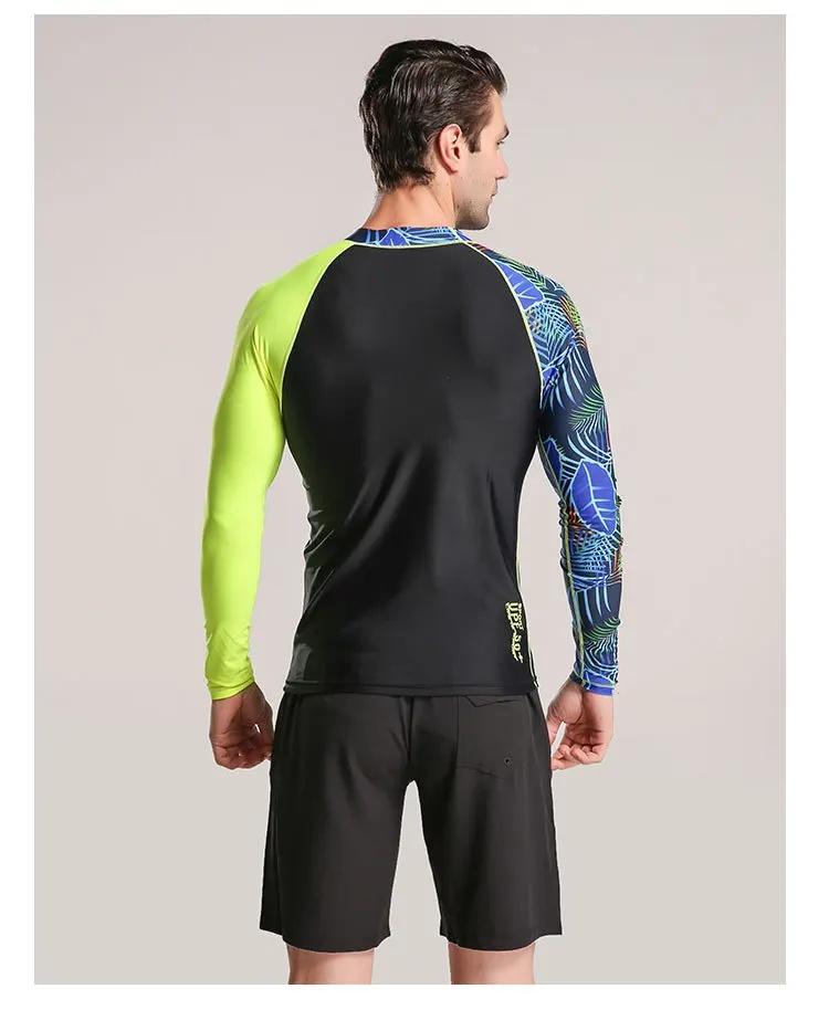 Long Sleeve Men Two Piece Swimsuit Snorkeling Suit Sunscreen Man Rash Guard Jellyfish Protection Swimsuit for Beach Surfing