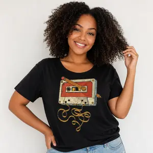 Retro Cassette Tape Shirt Vintage 80s 90s Music Tee Women Pencil Tape Love Graphic Nostalgic Throwback Relaxed Fit Comfy Top Music Lover Gift