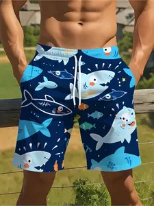 Hawaiian Style Printed Men's Beach Shorts Vacation Casual Versatile Swim Trunks