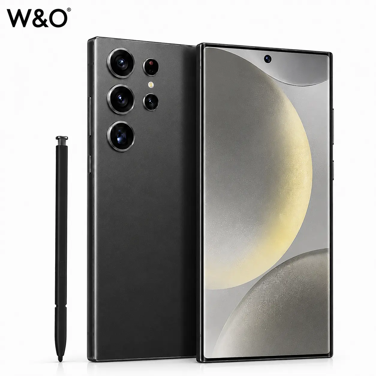 W&O Android 14 Smartphone, 12GB+512GB, 6.8" HD+ Large Screen, 6800mAh Battery, 50MP Camera, Built-in Stylus, Dual SIM, microSD Expandable Storage Cellphone Card Navigation