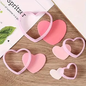 Heart Shaped Cookie Cutter, 4 Counts/set Plastic Baking Tool, Baking Tools for Cake, Cookie, Pastry, Fondant, Cake Clay Molds